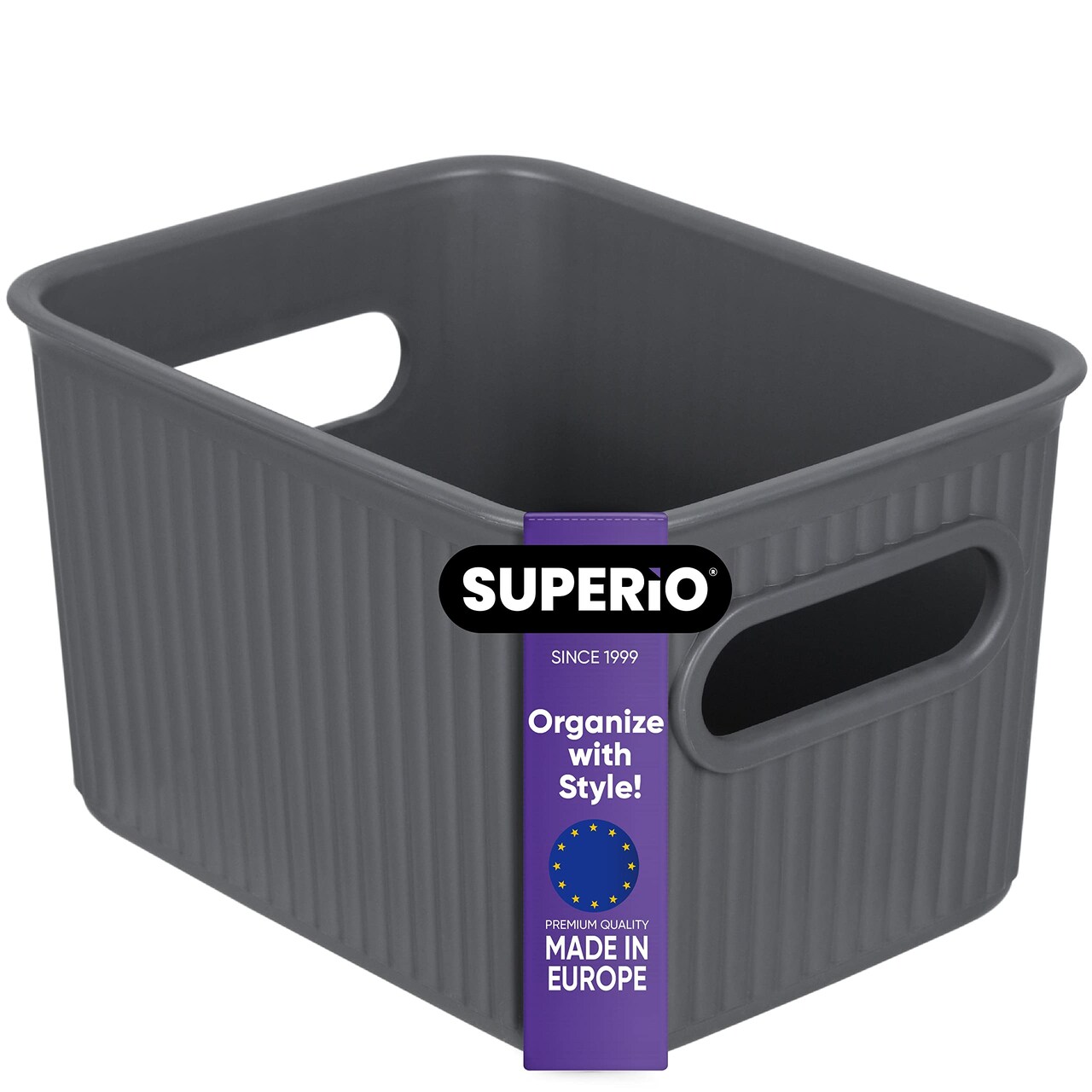 Superio Plastic Storage Container Bins, Organizer Baskets, Boxes for Organizing Closet Shelves Drawer Shelf